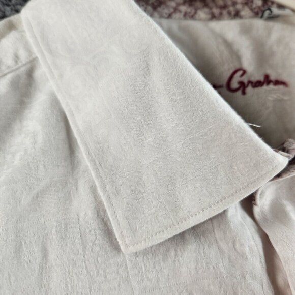 Robert Graham 2XL Classic Fit Geometric Pattern White Long Sleeve Button Up Men - Picture 11 of 16